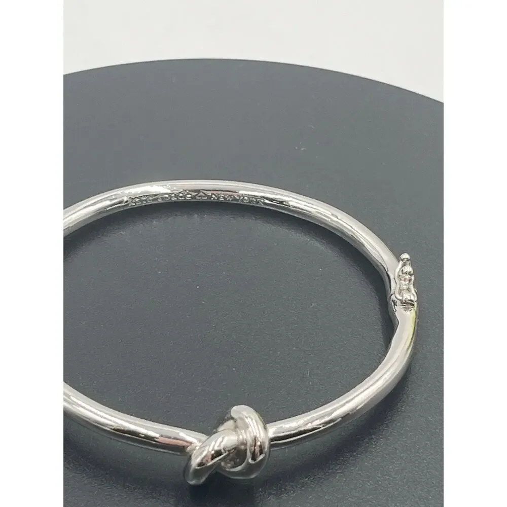 Kate Spade Sailor's Knot Love‎ Knot Polished Silver Tone Hinged Bangle Bracelet - Picture 3 of 9